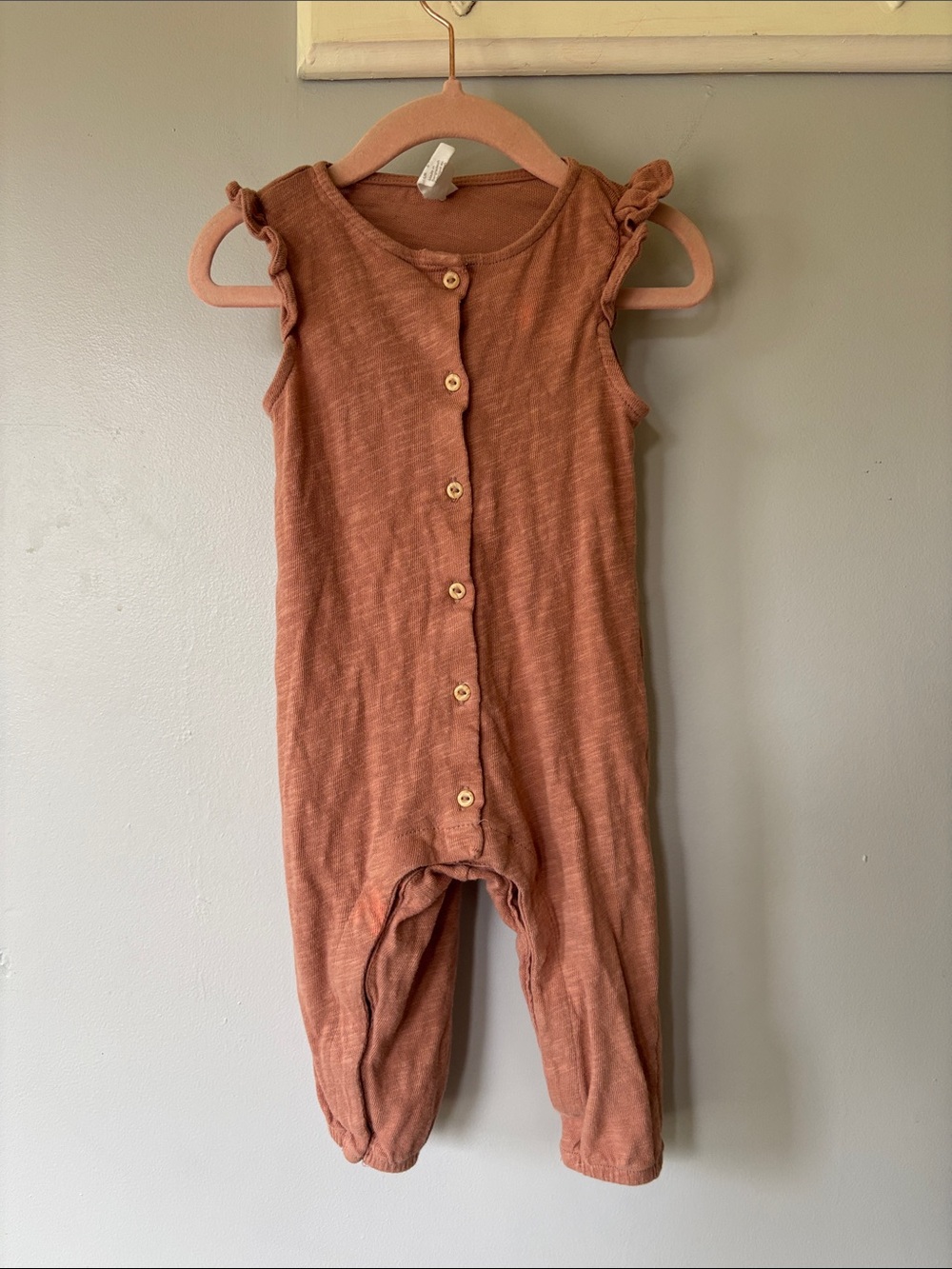 H&M Organic Cotton Baby Knit Onesie Dusty Rose Pink 6-9 Months